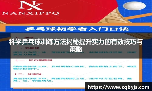 科学乒乓球训练方法揭秘提升实力的有效技巧与策略